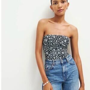NWT Reformation Giorgia NWT Smocked Halter in NightFlower Size 12